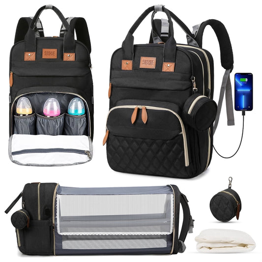 Multi Function Waterproof Diaper Bag Backpack 16 Pockets Anti Theft Baby Bag with Changing Pad Large Unisex
