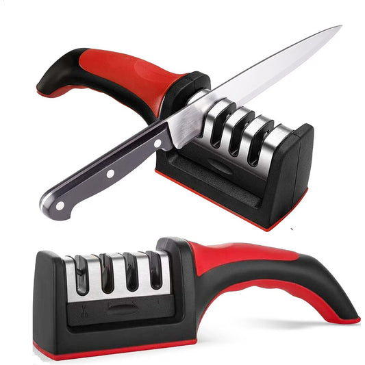 4-in-1 Knife Sharpener, Restore and Polish Blades with Ease, Perfect for Kitchen and Hunting Knives